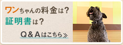 ワンちゃんの料金は？証明書は？Q＆Aはこちら