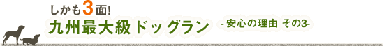 九州最大級ドッグランしかも3面　安心の理由　その3
