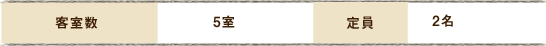 客室数　5室　定員2名