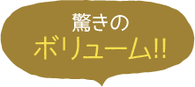 驚きのボリューム!!